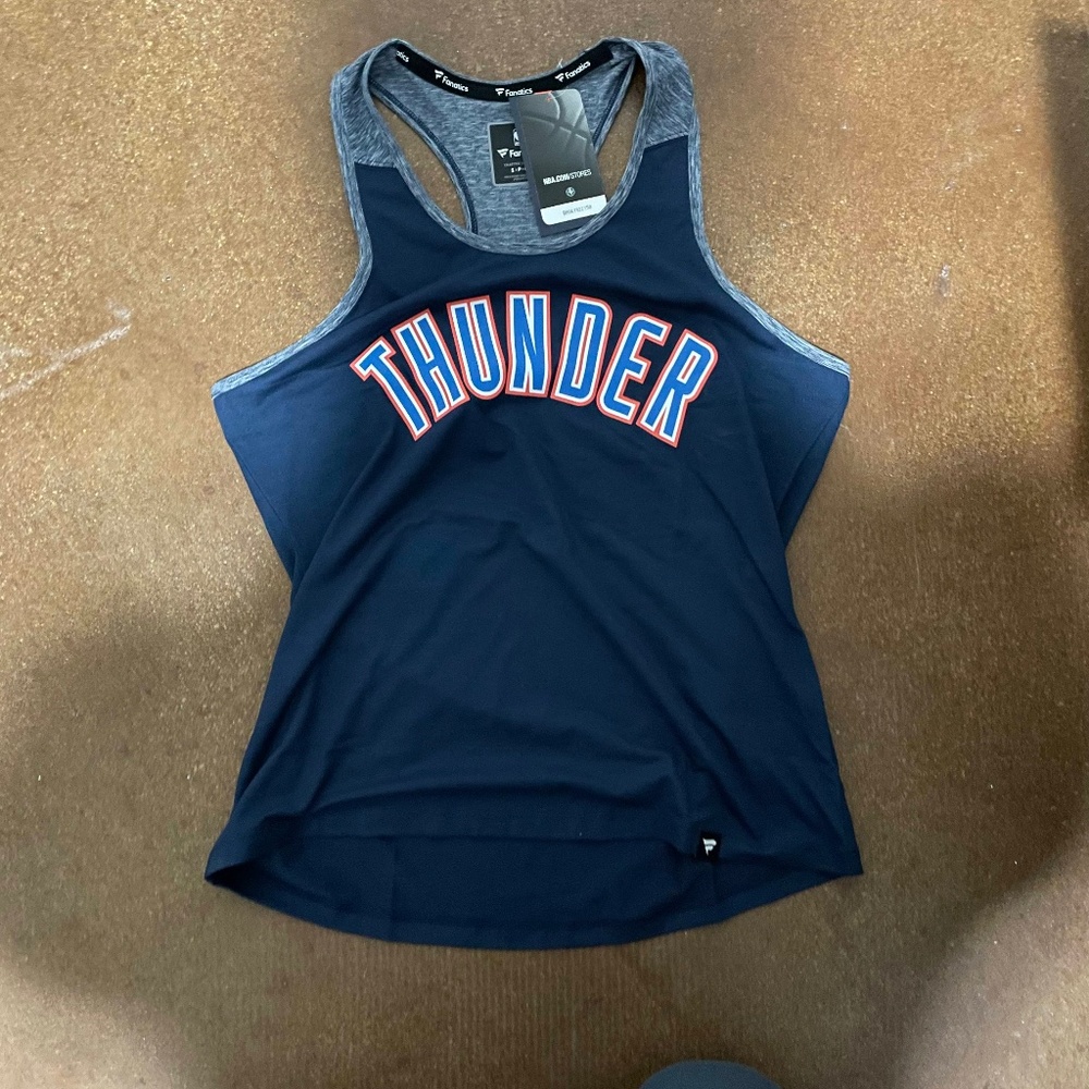 Women's Oklahoma City Thunder Fanatics Branded Navy/Heathered Navy Tank Top